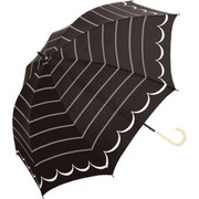 919007 晴雨兼用長傘 ボーダーウェーブ 50cm BK