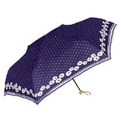 929006 晴雨兼用折り畳み傘 フラワードット 50cm ネイビー