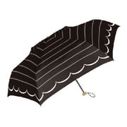 929007 晴雨兼用折り畳み傘 ボーダーウェーブ 50cm BK