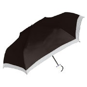 929008 晴雨兼用折り畳み傘 無地ボーダー 50cm ブラック