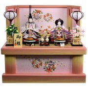 親王収納飾り「花丸雛（桃）」 Koei-328219