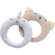 2436-00079 [konemuri コネムリ おひるねまくら トリとコアラ かおはめ ブルー/グレー 約24×24cm 2個セット]