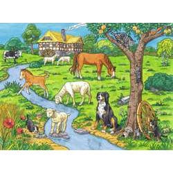 136964 牧場の動物たち ぬりえ付き 100ピース