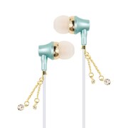 ストーンチャーム付きイヤホン ミントグリーン EMS-05GR