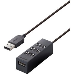 4ポートUSBハブ2.0 機能主義 セルフパワー 100cm ブラック U2H-TZ427SBK