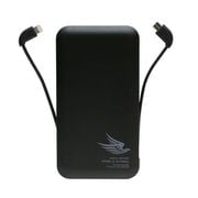 モバイルバッテリー「世界飛翼」 10000mAh 2タイプケーブル収納機能付(Lightning & Micro USB) ブラック JF-PEACE12LMK