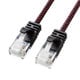 LANケーブル 2m CAT6A メッシュケーブル 極細 ケーブル径3.6mm ブラック/レッド 爪折れ防止 断線しにくい 耐引張強度 より線 UTP ストレート結線 RJ45 KB-T6AME-02BKR
