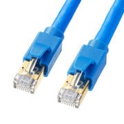 LANケーブル 2m CAT8 ブルー 爪折れ防止 二重シールド PoE対応 単線 ScTP ストレート結線 RJ45 KB-T8-02BL