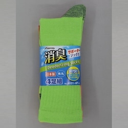 25～27cm 4031-4P-L 消臭サポーターソックス 先丸カラー 4足組