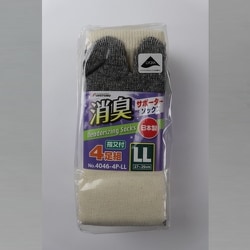 27～29cm 4046-4P-LL 消臭サポーター指又付生成 4足組