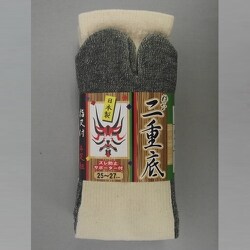 25～27cm 3412-4P 指又付 粋な二重底ソックス 4足組