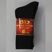 25~27cm 4068-6P ワークワイルド ソックス 先丸 黒 6足組