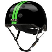ストライプ ストレートグリーンブラック ツヤあり XXS-S（46cm～52cm） 乳幼児・キッズ（1歳～4歳） 安全規格 GSマーク [自転車ヘルメット]