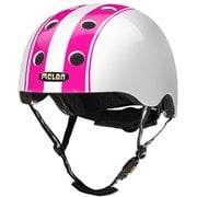 自転車ヘルメット ストライプ ダブルピンクホワイト ツヤあり XL-XXL(58cm~63cm) 小中学生~大人(12歳以上) 安全規格 GSマーク