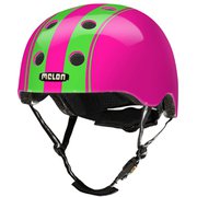 自転車ヘルメット ストライプ ダブルグリーンピンク ツヤあり XL-XXL(58cm~63cm) 小中学生~大人(12歳以上)