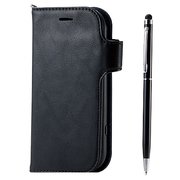 PD-F01LPLFG2BK [らくらくスマートフォンme ソフトレザーカバー タッチペン付 ブラック]