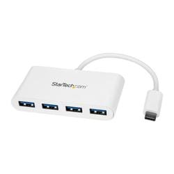 4ポートUSB 3.0ハブ USB Type-C接続 USB-C - 4× USB-A USBバスパワー対応 ホワイト HB30C4ABW
