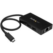 USB Type-C接続3ポートUSB 3.0ハブ 1ポートギガビット有線LANアダプタ搭載 ACアダプタ付属 HB30C3A1GE