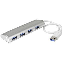 4ポート ポータブル USB 3.0ハブ ケーブル内蔵 ST43004UA