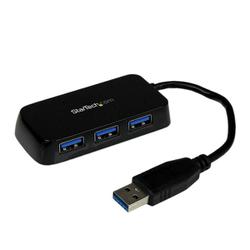 4ポートUSB3.0ハブ ポータブルミニUSB Hub ブラック ST4300MINU3B