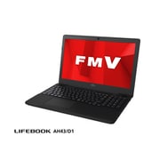 ノートパソコン LIFEBOOK AHシリーズ/15.6型ワイド/Ryzen3 2300U/メモリ 4GB/SSD 256GB/DVDスーパーマルチ/Windows 10 Home 64ビット/Office Home and Business 2019/シャイニーブラック FMVA43D1BP