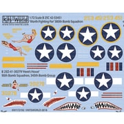 KW172192 1/72 WW.II アメリカ軍 B-25C/Dミッチェル Worth Fighting For ＆ Here's Howe ノーズアート機デカール [プラモデル用品]