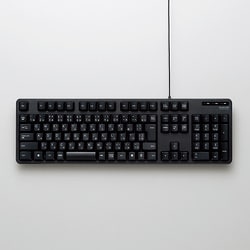 有線フルキーボード USB接続 メンブレン式 日本語配列 109キー ブラック TK-FCM104BK
