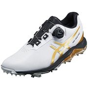 GEL-ACE PRO 4（ゲルエース プロ 4） ホワイト×リッチゴールド ソフトスパイクシューズ 27.5cm 3E相当 BOAダイヤル式 2019年モデル [ゴルフシューズ]