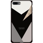 GCN-GP01-B-BK [GLASS PRINT iPhone 8 Plus/7 Plus GEOMETRIC PATTERN Delta BK]