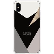 GCN-GP01-C-TL [GLASS PRINT iPhone XS/X GEOMETRIC PATTERN Delta TL]