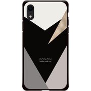 GCN-GP01-D-BK [GLASS PRINT iPhone XR GEOMETRIC PATTERN Delta BK]