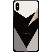 GCN-GP01-E-BK [GLASS PRINT iPhone XS Max GEOMETRIC PATTERN Delta BK]