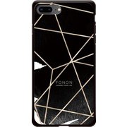 GCN-GP04-B-BK [GLASS PRINT iPhone 8 Plus/7 Plus GEOMETRIC PATTERN CowSpider BK]