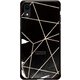 GCN-GP04-D-BK [GLASS PRINT iPhone XR GEOMETRIC PATTERN CowSpider BK]