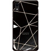 GCN-GP04-D-BK [GLASS PRINT iPhone XR GEOMETRIC PATTERN CowSpider BK]