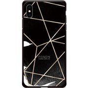 GCN-GP04-E-BK [GLASS PRINT iPhone XS Max GEOMETRIC PATTERN CowSpider BK]