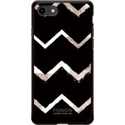 GCN-GP05-A-BK [GLASS PRINT iPhone 8/7 GEOMETRIC PATTERN Chevron BK]