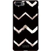 GCN-GP05-B-BK [GLASS PRINT iPhone 8 Plus/7 Plus GEOMETRIC PATTERN Chevron BK]