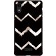 GCN-GP05-D-BK [GLASS PRINT iPhone XR GEOMETRIC PATTERN Chevron BK]
