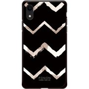 GCN-GP05-D-BK [GLASS PRINT iPhone XR GEOMETRIC PATTERN Chevron BK]