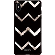 GCN-GP05-E-BK [GLASS PRINT iPhone XS Max GEOMETRIC PATTERN Chevron BK]