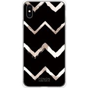 GCN-GP05-E-TL [GLASS PRINT iPhone XS Max GEOMETRIC PATTERN Chevron TL]