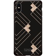 GCN-GP06-C-BK [GLASS PRINT iPhone XS/X GEOMETRIC PATTERN Stiff BK]