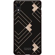 GCN-GP06-D-BK [GLASS PRINT iPhone XR GEOMETRIC PATTERN Stiff BK]