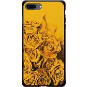 GCN-FR03-B-BK [GLASS PRINT iPhone 8 Plus/7 Plus FLORAL Yellow Rose BK]