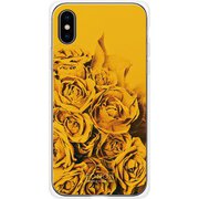 GCN-FR03-C-TL [GLASS PRINT iPhone XS/X FLORAL Yellow Rose TL]