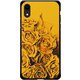 GCN-FR03-D-BK [GLASS PRINT iPhone XR FLORAL Yellow Rose BK]