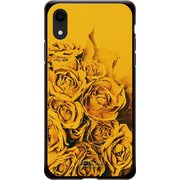 GCN-FR03-D-BK [GLASS PRINT iPhone XR FLORAL Yellow Rose BK]
