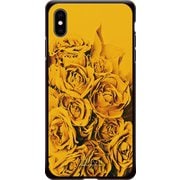 GCN-FR03-E-BK [GLASS PRINT iPhone XS Max FLORAL Yellow Rose BK]