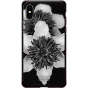 GCN-FR04-C-BK [GLASS PRINT iPhone XS/X FLORAL Mono FLORAL BK]